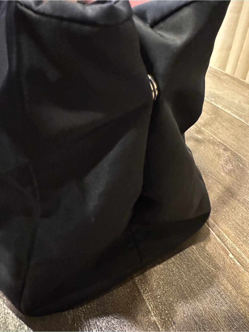 PRADA Tessuto Nylon Line - Black and Blue LGE/ X- Large Tote Handbag - Picture 4 of 14